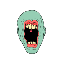Gif animé bouche horreur